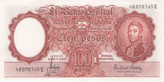 Argentinien p272-8 100 Pesos 1957